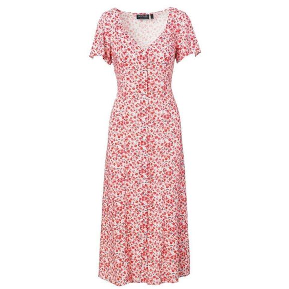 The Fifth Label Womens Fresco Maxi Dress NEW Size S Floral Button Front Deep V - Picture 1 of 10